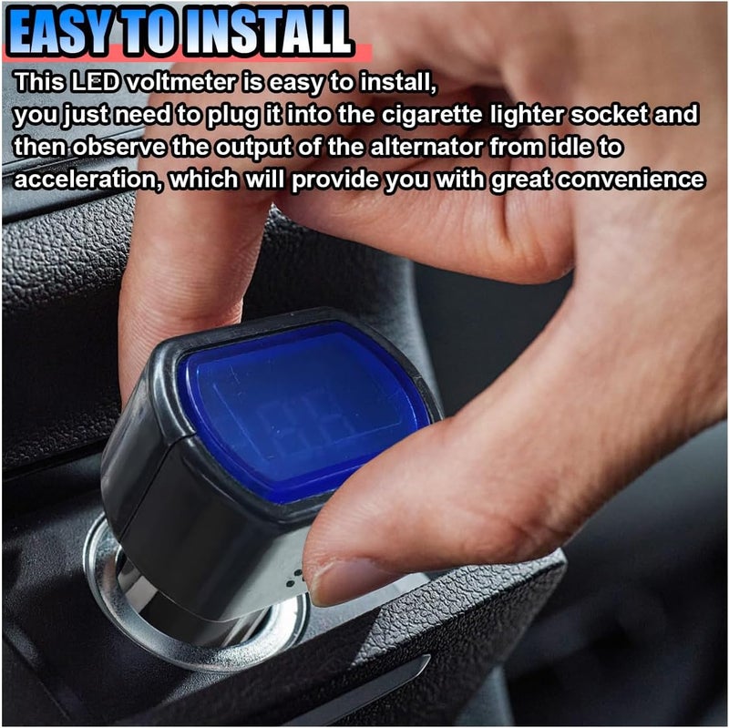 BDZMC Car LED Digital Voltmeter, DC 12V/24V Cigarette Lighter Voltage Meter, Volt Gauge Battery Monitor, Digital Voltage Display for Auto Car Truck - Image 3